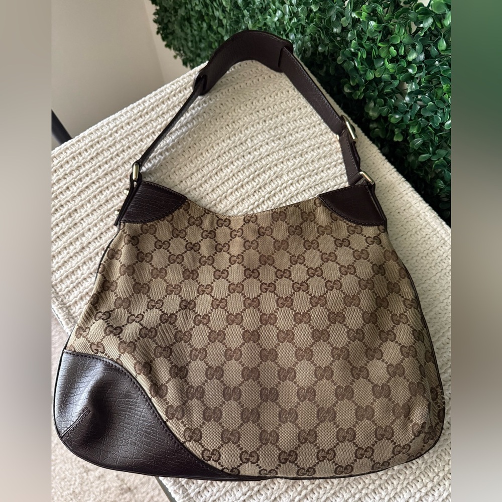 Gucci Horsebit Monogram Brown and Tan Shoulder Hobo Bag with Wallet Bundle - Picture 3 of 16